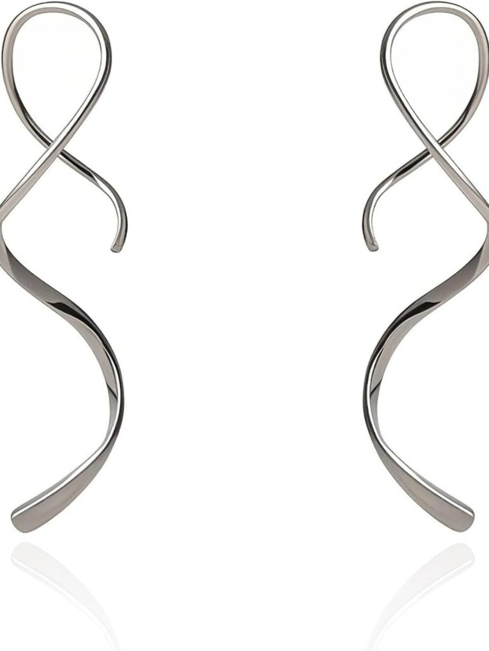 Stylish Sterling Silver Spiral Threader Earrings for Women - Elegant Pull